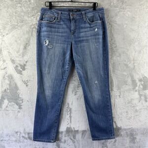 Joe's Jeans Women's 29 Blue Dark Wash Cotton Stretch Slim Fit Distressed